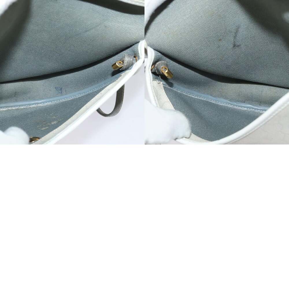 DIOR Honeycomb Canvas Shoulder Bag Pvc White Gold - Picture 12 of 12